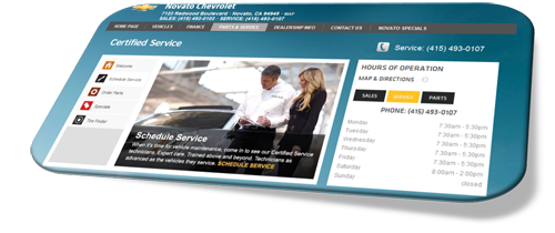 image of a screenshot of Novato Chevrolet website